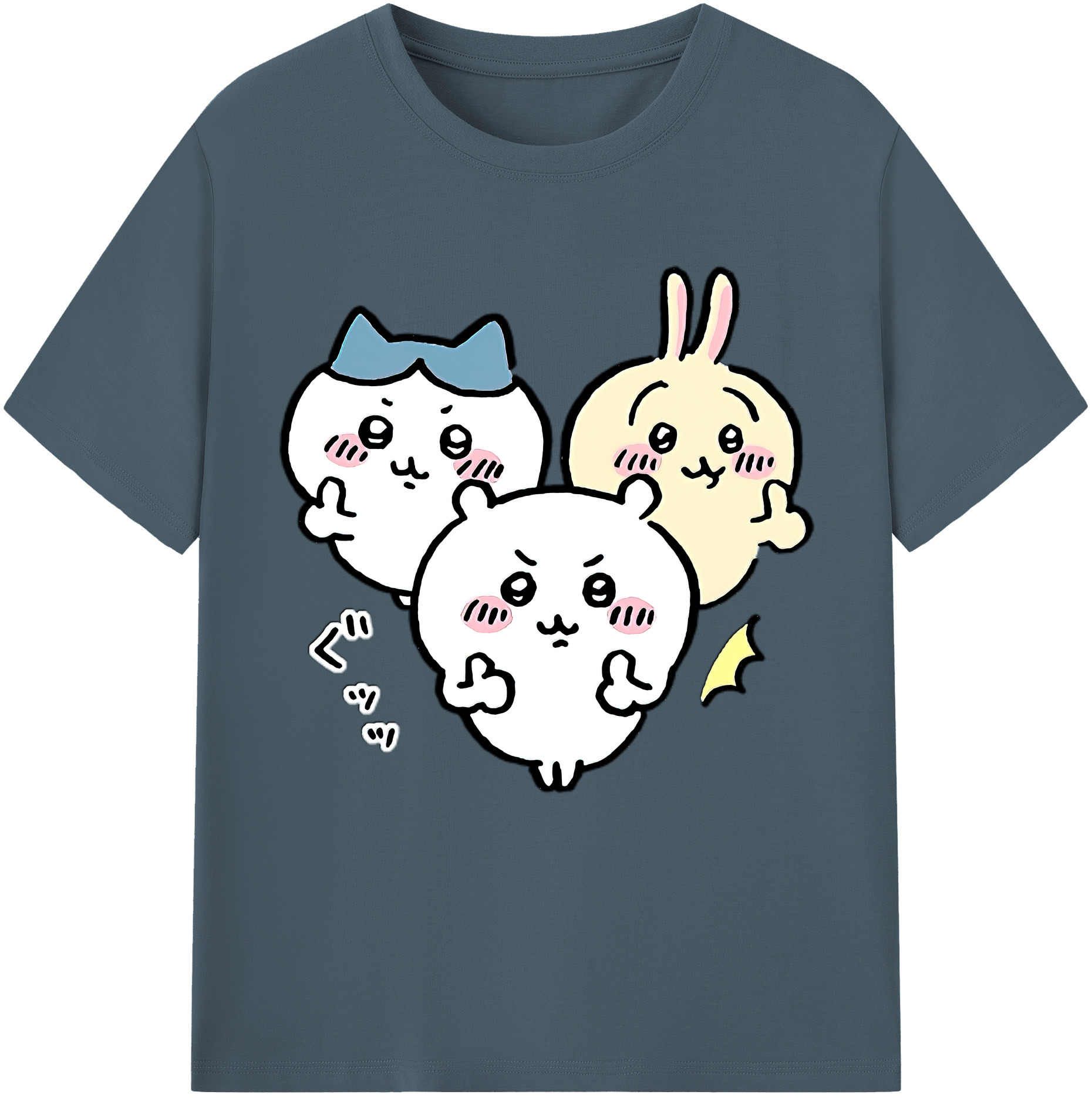 （画像用） ちいかわ うさぎ Chii-kawa usagi 綿100％半袖Tシャツ（フロントプリント）
